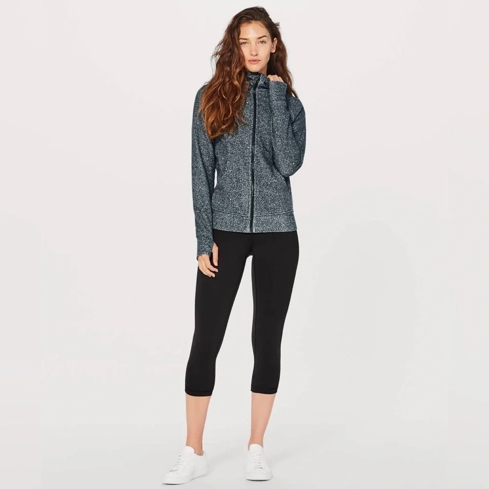 Lululemon Scuba Hoodie in Luminesce Splatter White Black Size 4